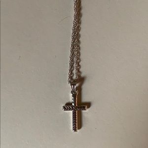 14k white gold cross
